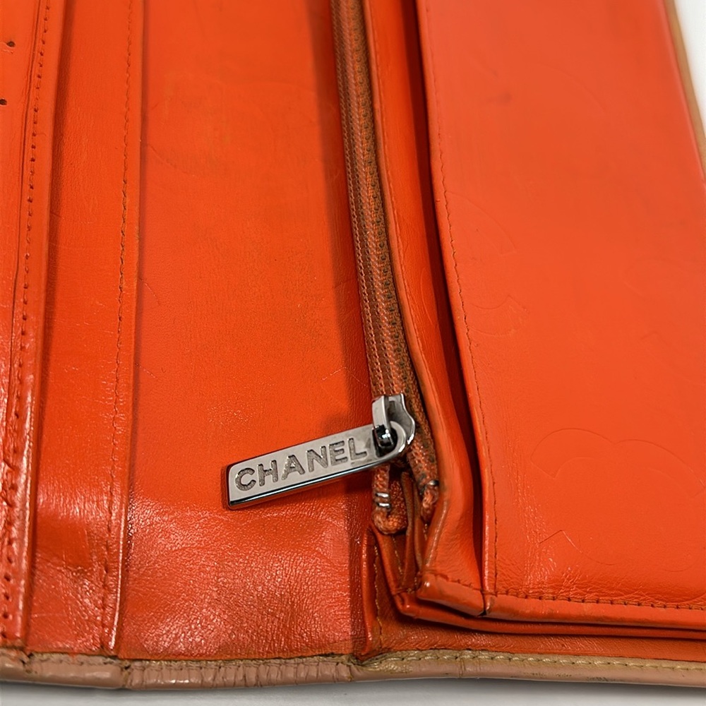 Authentic CHANEL Cambon Line Long Bi-Fold Wallet- Beige - Picture 11 of 16